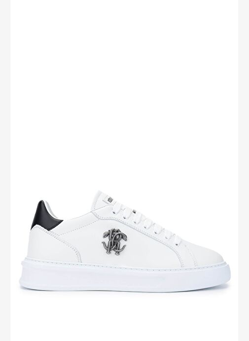 Roberto Cavalli Erkek Hakiki Deri Beyaz Sneakers & Spor Ayakkabı - Görsel 2