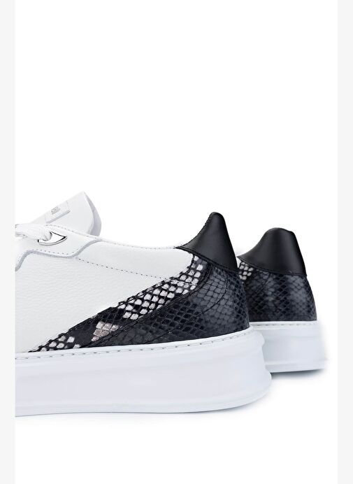 Roberto Cavalli Erkek Hakiki Deri Beyaz Sneakers & Spor Ayakkabı - Görsel 5