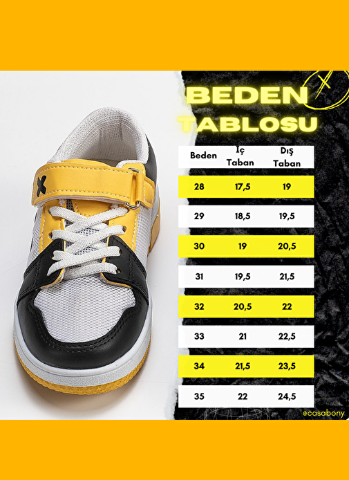 Casa Sarı Siyah Unisex Çocuk Sneakers - Görsel 6