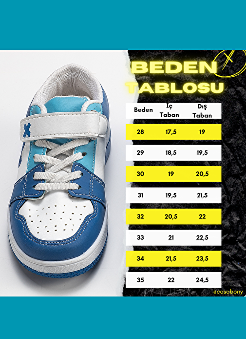 Casa Mavi Beyaz Erkek Çocuk Sneakers - Görsel 6