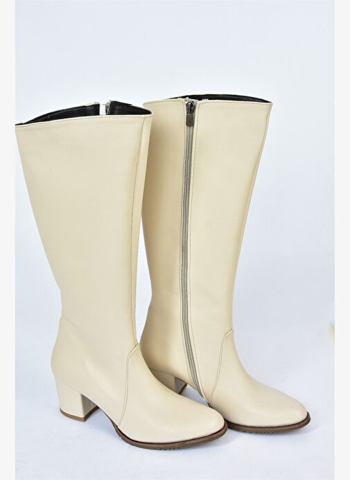 Krem Günlük Kadın Çizme A654252709 - Görsel 6