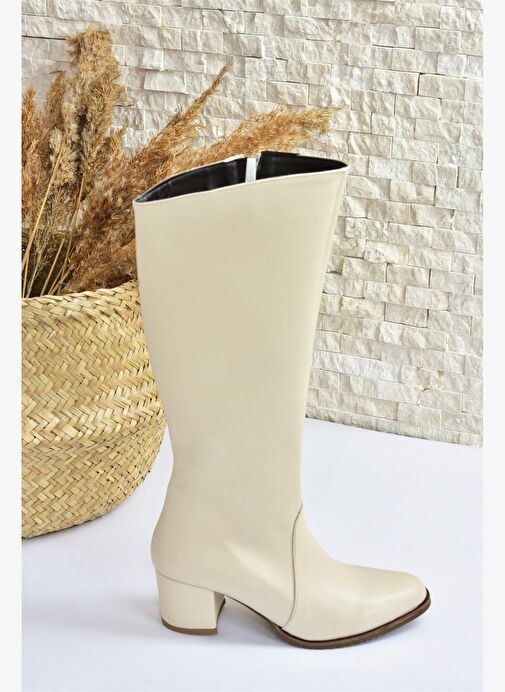 Krem Günlük Kadın Çizme A654252709 - Görsel 7