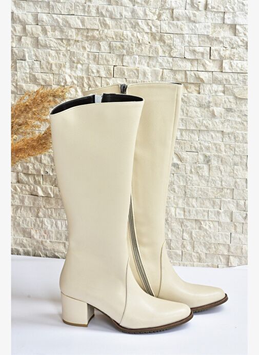 Krem Günlük Kadın Çizme A654252709 - Görsel 8