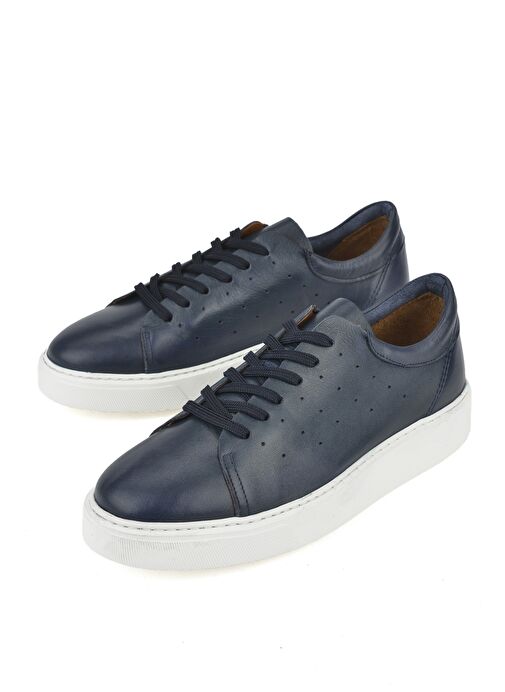 Ziya, Erkek Hakiki Deri Sneaker 1511026Z895 Lacivert - Görsel 5
