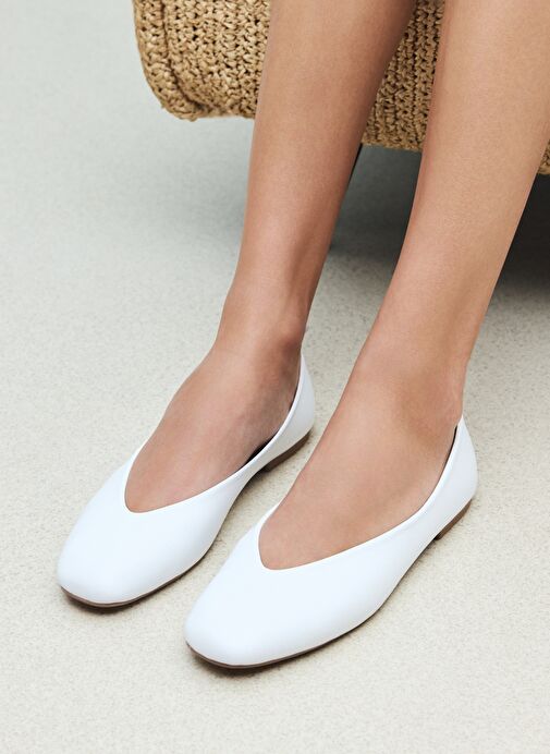 Ziya Beyaz Kadın Deri Babet 1511044Z105_500 - Görsel 5