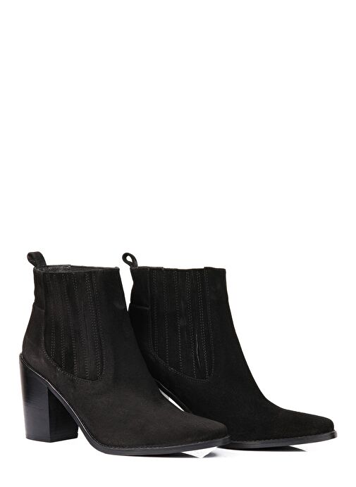 Nemesis Gerçek Deri Kadın Bot Siyah Süet - Görsel 2