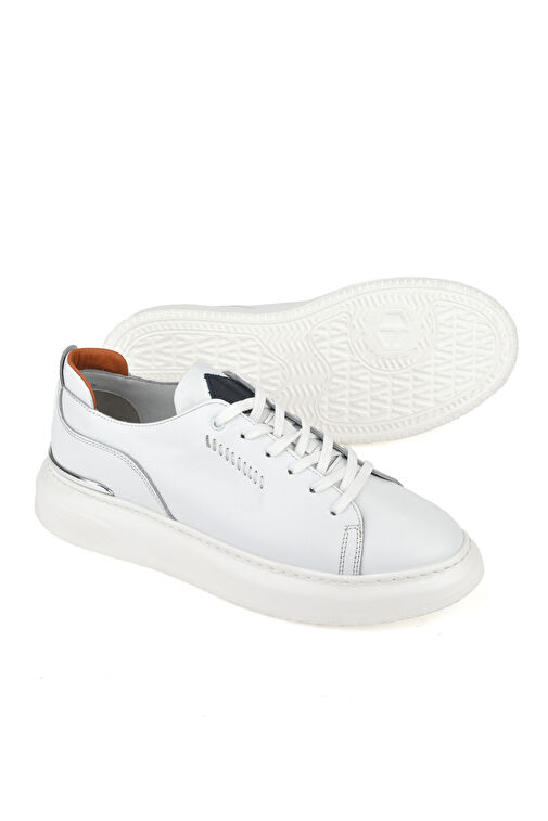 Ziya, Erkek Hakiki Deri Sneaker 151987Z024 Beyaz - Görsel 8