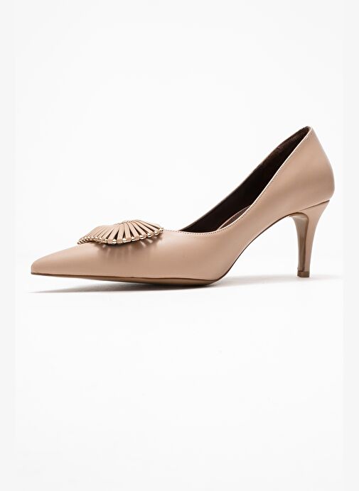 GREAT Bej-Kahverengi Tokalı Kadın Topuklu Ayakkabı - Görsel 5