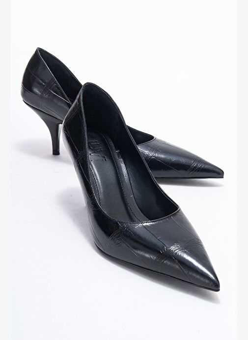 MARCUS Siyah Baskı Kadın Topuklu Ayakkabı - Görsel 2