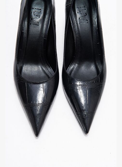 MARCUS Siyah Baskı Kadın Topuklu Ayakkabı - Görsel 3