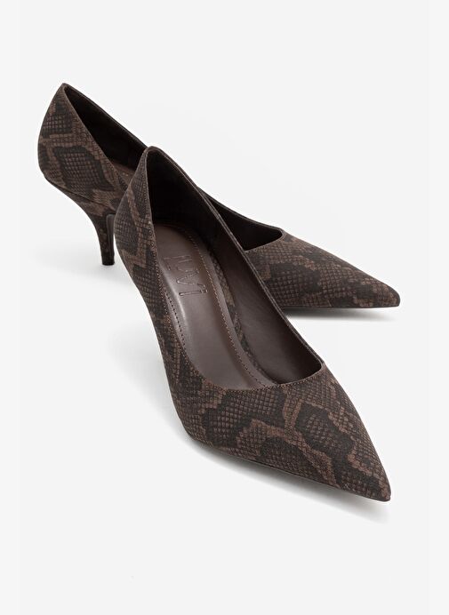 MARCUS Kahverengi Desenli Kadın Topuklu Ayakkabı - Görsel 2