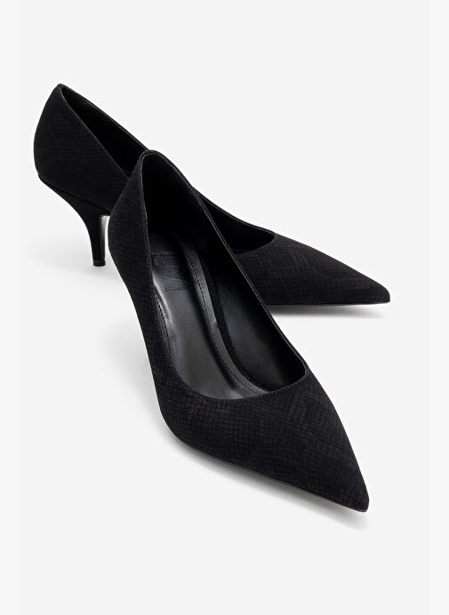 MARCUS Siyah Desenli Kadın Topuklu Ayakkabı - Görsel 2