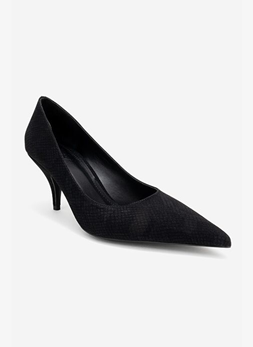 MARCUS Siyah Desenli Kadın Topuklu Ayakkabı - Görsel 4