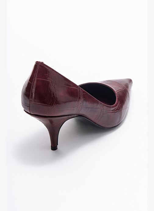 MARCUS Bordo Baskı Kadın Topuklu Ayakkabı - Görsel 6