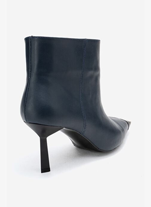 RASSEL Lacivert Cilt Mat Burunlu Kadın İnce Topuklu Bot - Görsel 6