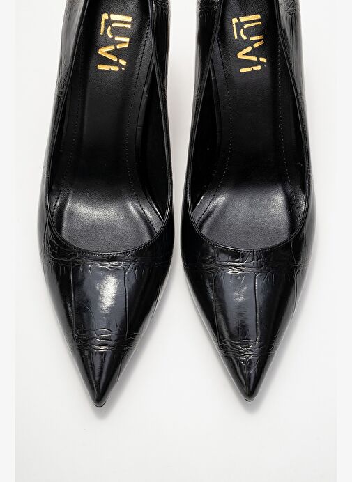 HUDSON Siyah Baskı Kadın Topuklu Ayakkabı - Görsel 3