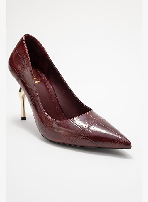 HUDSON Bordo Baskı Kadın Topuklu Ayakkabı - Görsel 4