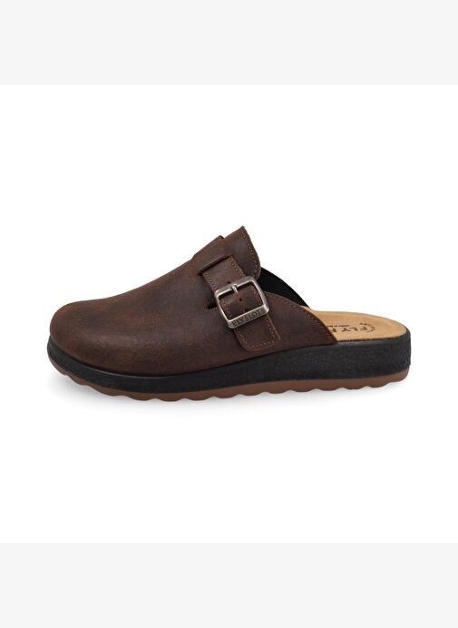 Erkek Terlik ( Ev ) 52 722 UL Fly Flot LEATHER MAN SLIPPER 2507-Dark Brown - Görsel 2