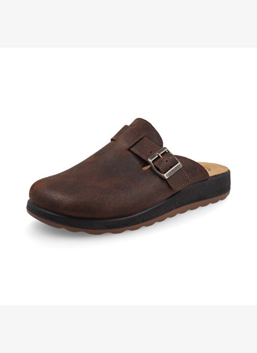 Erkek Terlik ( Ev ) 52 722 UL Fly Flot LEATHER MAN SLIPPER 2507-Dark Brown - Görsel 3