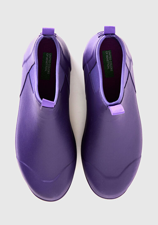 Unisex Mor Suni Deri Yarım Bot - Görsel 5