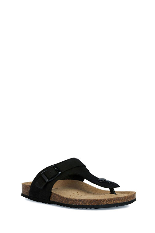 Geox Kadın Siyah Brionia Nubuk Deri Parmak Arası Terlik D35LSK00032C9999 - Görsel 4