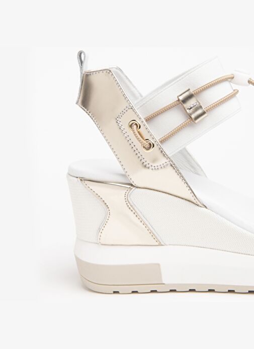 Kadın Sandalet E219045D NeroGiardini T.AT1610 BIANCO 145 T.BRILL PLATINO 6074 ELASTICO BIANCO TI - Görsel 5