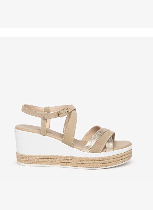 Kadın Sandalet E307710D NeroGiardini ROCK FLAT VELOUR SABBIA PU.MONOD.ARZANA P169 415-Platino - Görsel 2