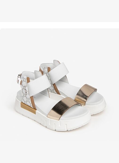 Kadın Sandalet E307841D NeroGiardini T.BRILL 6074 NAPPA PANDORA CORDA T.GIOVE BIANCO LOI 415-Platino - Görsel 3