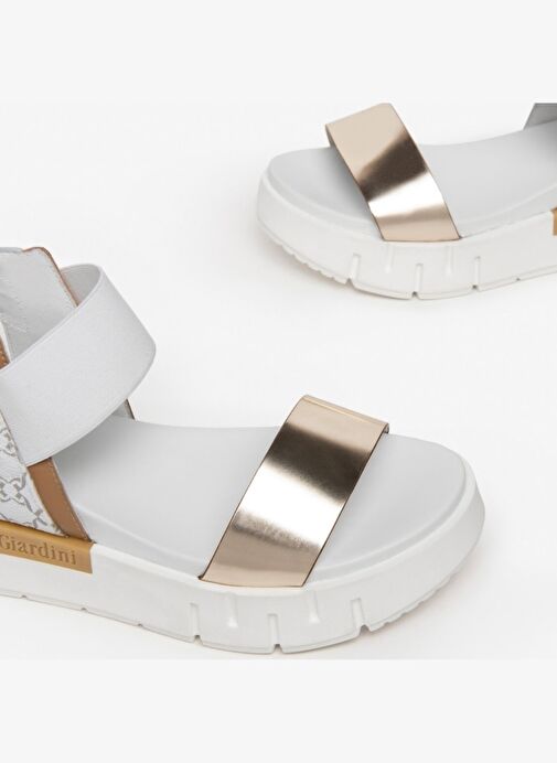 Kadın Sandalet E307841D NeroGiardini T.BRILL 6074 NAPPA PANDORA CORDA T.GIOVE BIANCO LOI 415-Platino - Görsel 4