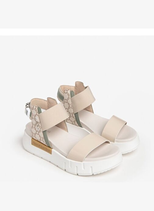 Kadın Sandalet E307841D NeroGiardini VERNICE 1039 NAPPA PANDORA SALVIA T.GIOVE BEIGE VELVET 711-Latt - Görsel 3