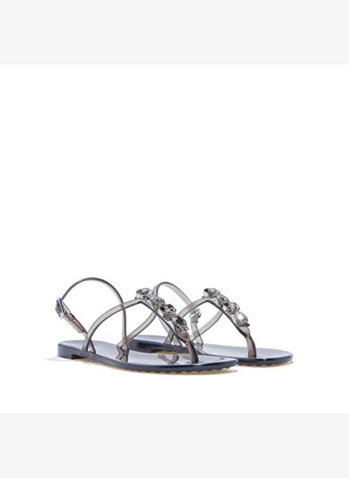 Swarovski Taşlı Siyah Sandalet - Görsel 2