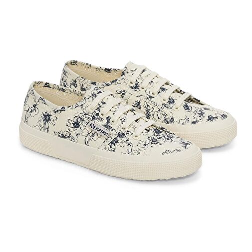 Superga 2750 Sketched Flowers Kadın Günlük Ayakkabı S6122NW-AE7-SP Bej - Görsel 3