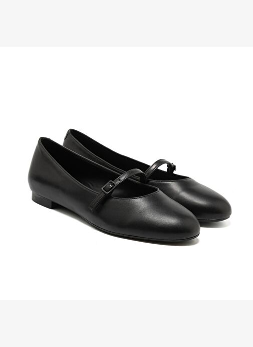 Kadın Babet 70P5 Frau Leather Ballet Flats With Strap - Görsel 4