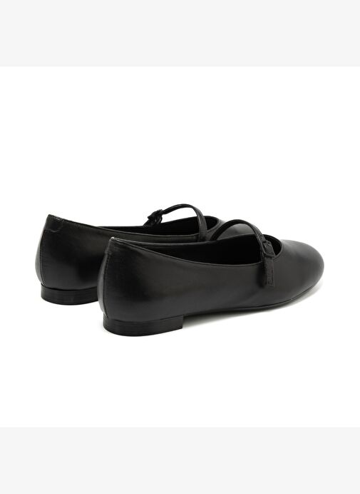 Kadın Babet 70P5 Frau Leather Ballet Flats With Strap - Görsel 5