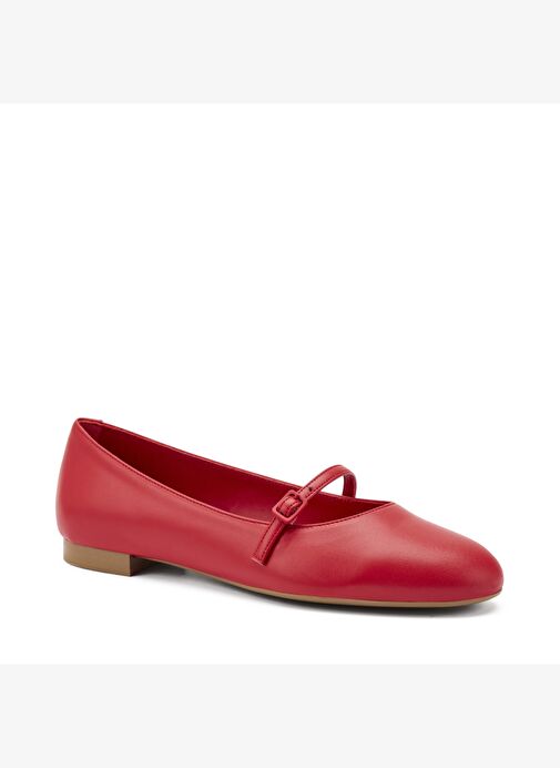 Kadın Babet 70P5 Frau Leather Ballet Flats With Strap - Görsel 3