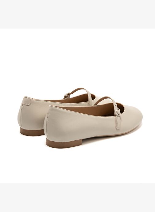Kadın Babet 70P5 Frau Leather Ballet Flats With Strap - Görsel 5