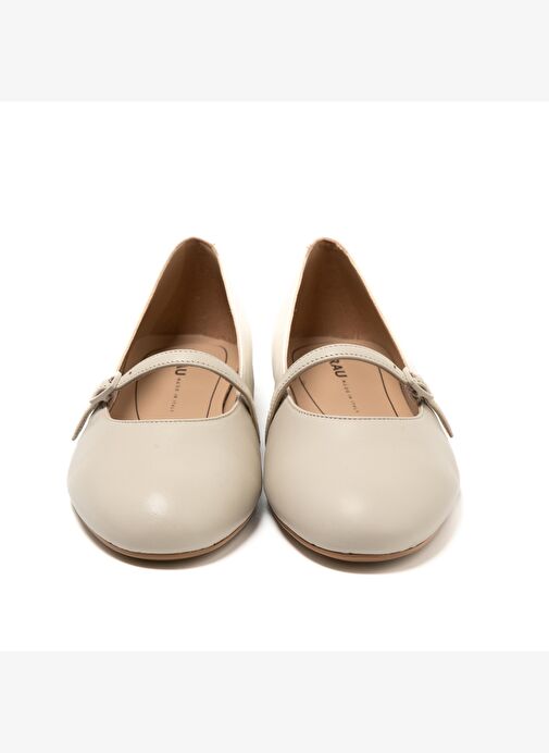 Kadın Babet 70P5 Frau Leather Ballet Flats With Strap - Görsel 7