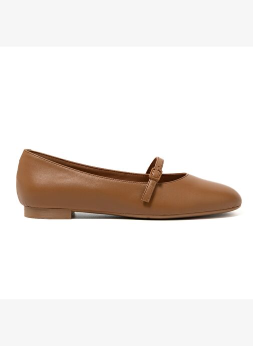 Kadın Babet 70P5 Frau Leather Ballet Flats With Strap - Görsel 2