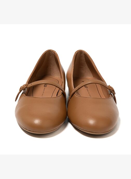 Kadın Babet 70P5 Frau Leather Ballet Flats With Strap - Görsel 7