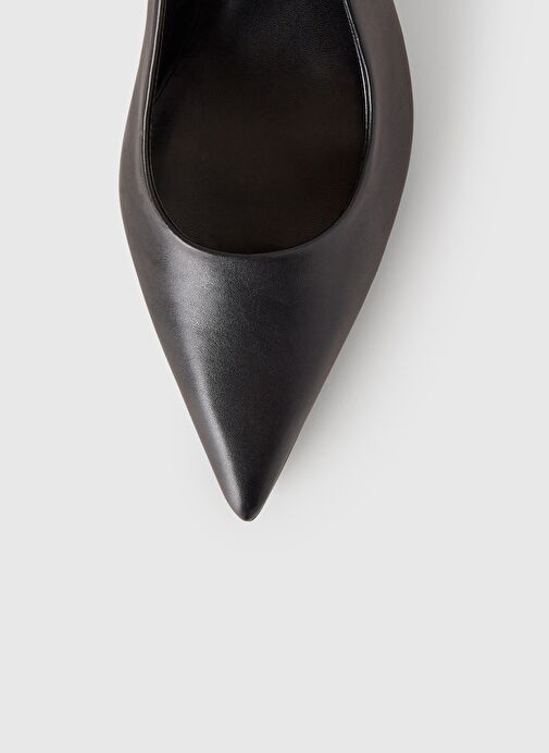 Kadın Siyah Arkası Açık Sivri Burun Topuklu Ayakkabı - Görsel 5