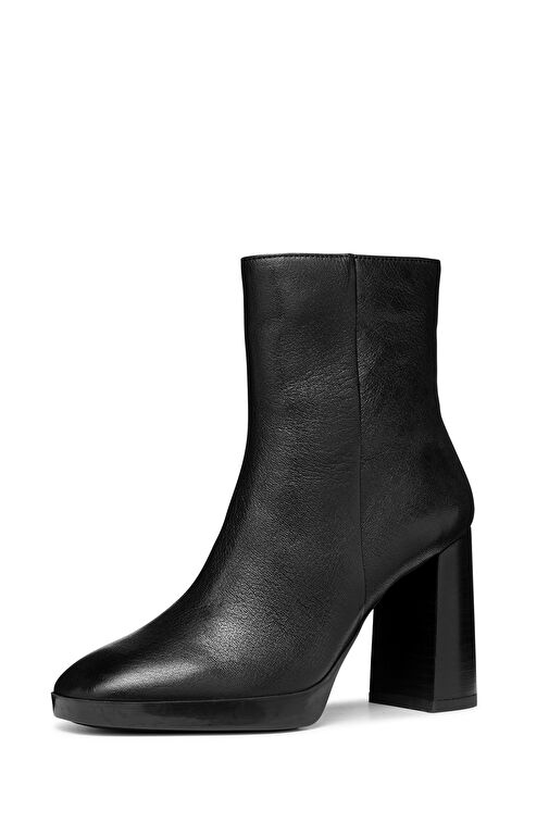 Geox Kadın Siyah Teulada Fermuarlı Kalın Topuklu Deri Bot D36VLC000TCC9999 - Görsel 3