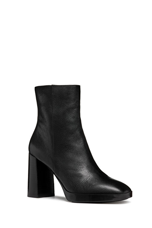 Geox Kadın Siyah Teulada Fermuarlı Kalın Topuklu Deri Bot D36VLC000TCC9999 - Görsel 7