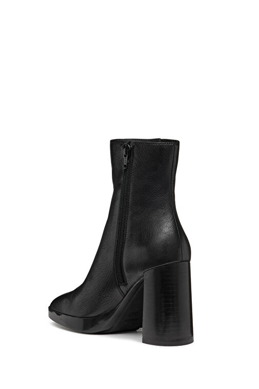 Geox Kadın Siyah Teulada Fermuarlı Kalın Topuklu Deri Bot D36VLC000TCC9999 - Görsel 8