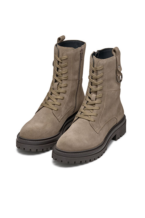 Geox Kadın Vizon Taupe Bağcıklı Süet Deri Postal Bot D46HRB00022C6029 - Görsel 4
