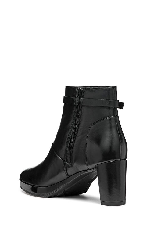 Geox Kadın Siyah D Walk Pleasure Fermuarlı Kalın Topuklu Deri Bot D46TEA00043C9999 - Görsel 5