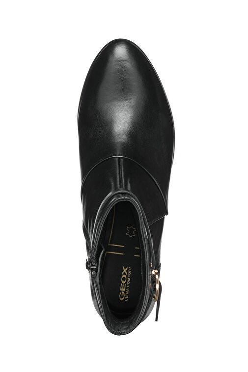 Geox Kadın Siyah D Walk Pleasure Fermuarlı Kalın Topuklu Deri Bot D46TEA00043C9999 - Görsel 6