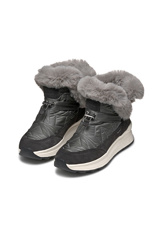 Geox Kadın Gri D Spherica Actif X2 Kürklü Waterproof Deri Bot D46WPB0FU22C1115 - Görsel 4