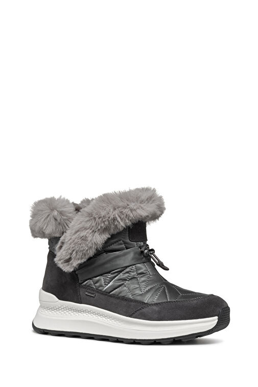 Geox Kadın Gri D Spherica Actif X2 Kürklü Waterproof Deri Bot D46WPB0FU22C1115 - Görsel 7