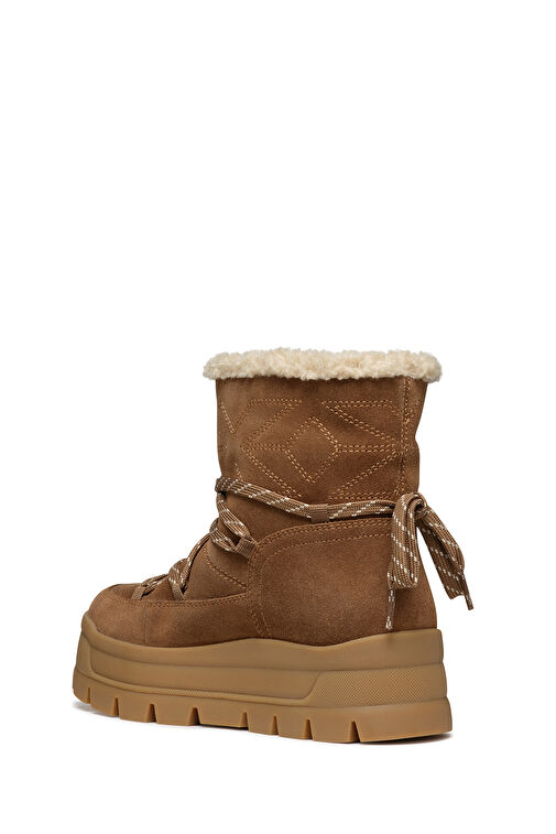 Geox Kadın Kahverengi Spherica Ec7.1 Abx Kürklü Waterproof Süet Deri Bot D46WSA00022C6372 - Görsel 5