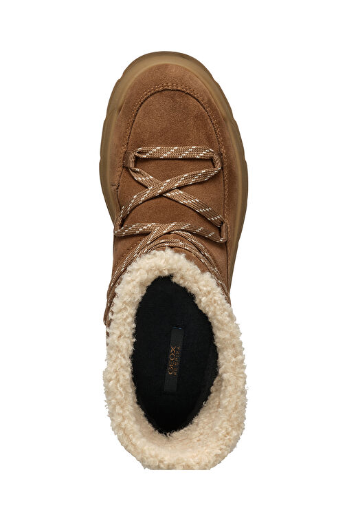 Geox Kadın Kahverengi Spherica Ec7.1 Abx Kürklü Waterproof Süet Deri Bot D46WSA00022C6372 - Görsel 6